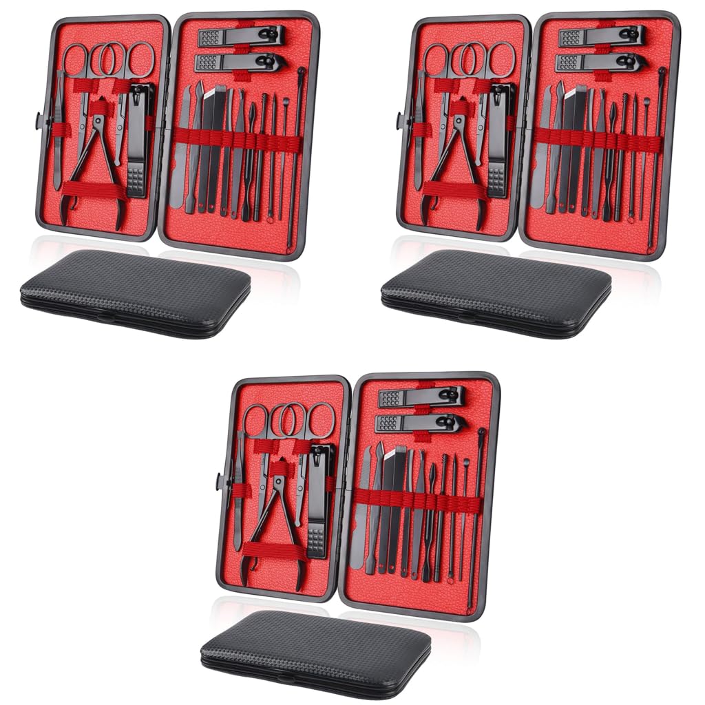 MAYCREATE Manicure Pedicure Kit with 54 pcs Stainless Steel Tools for Women and Men | Complete Grooming Set with Storage Case