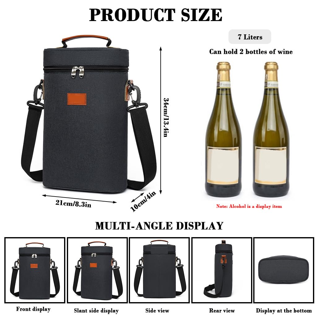 Supvox Thermal Cooler Bag for Wine with 7L Capacity and Zippered Closure | Dual Carry Options