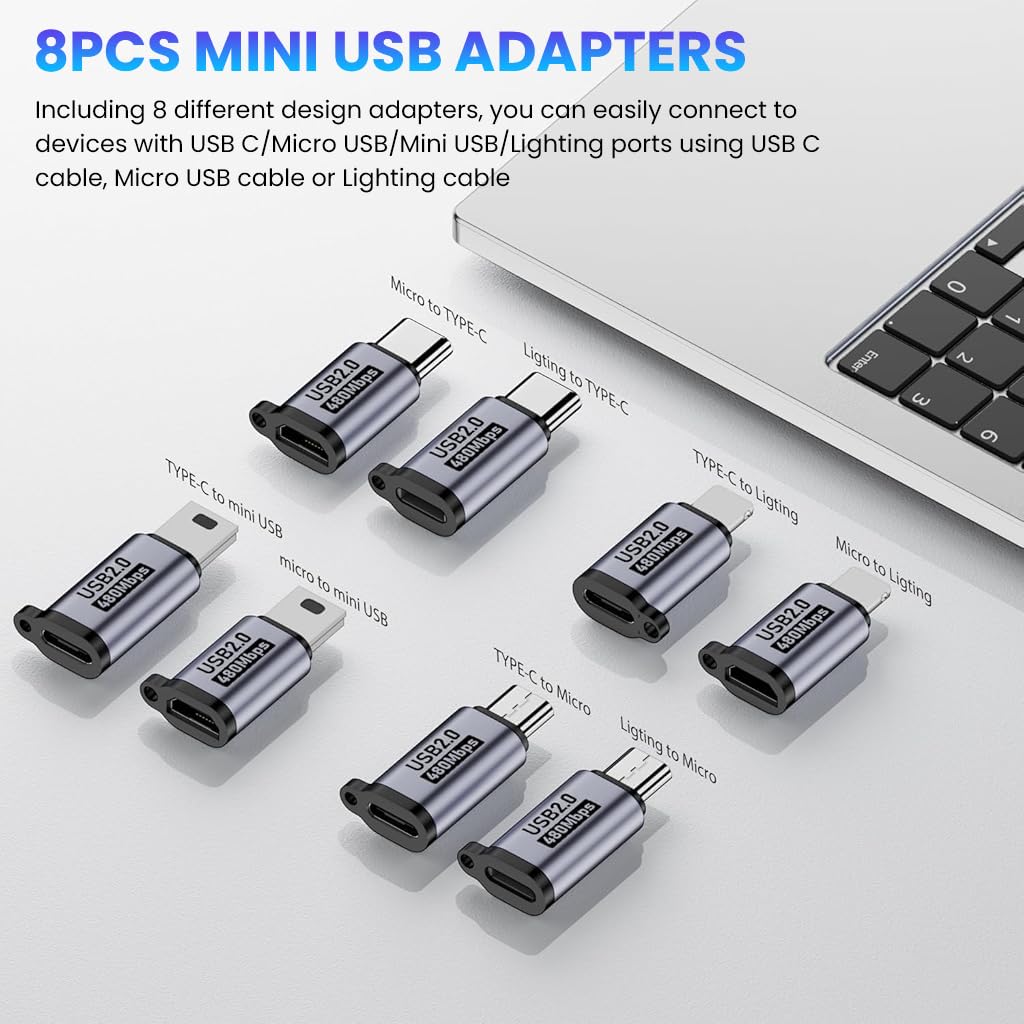Verilux USB OTG Connector Set for iPhone 16 15 and Galaxy S25 S24 S23 featuring 24PCS Adapters