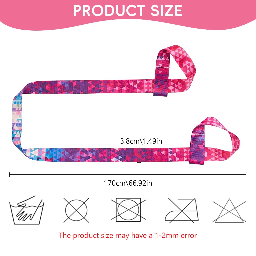 Proberos Yoga Mat Carrying Strap 5.5ft with Dual Hoops featuring Nylon and Green Mandala Print