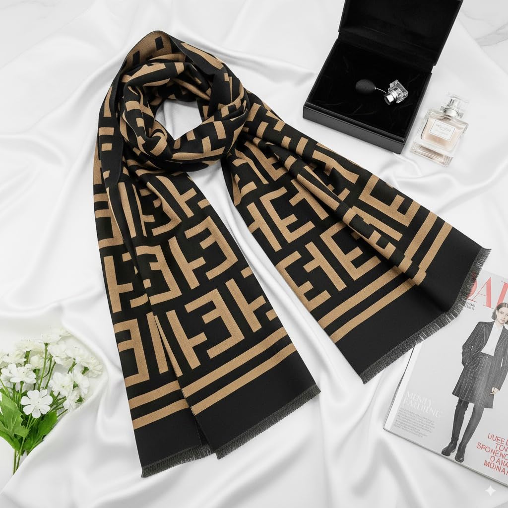 Zibuyu Scarf for Women 65x185cm with Double Sided Soft Cotton Design | Warm All Season Shawl