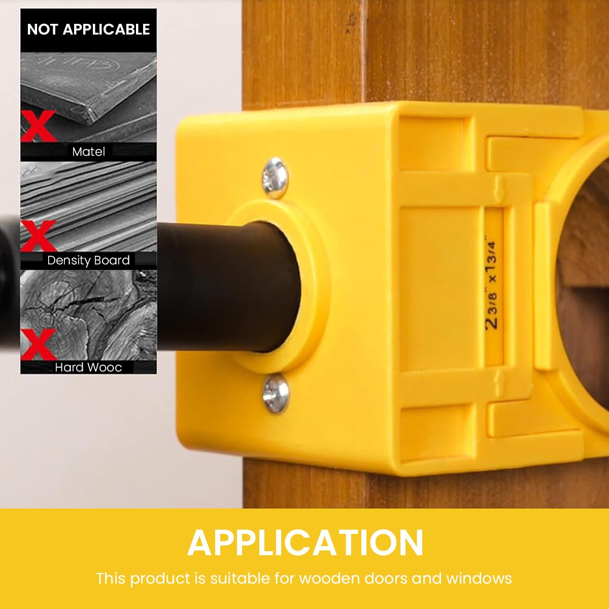 Serplex Impact Drill Attachment for Door Lock Installation with Hole Saw 1-3/8 to 1-3/4 in | Precision Keyhole Guide Kit