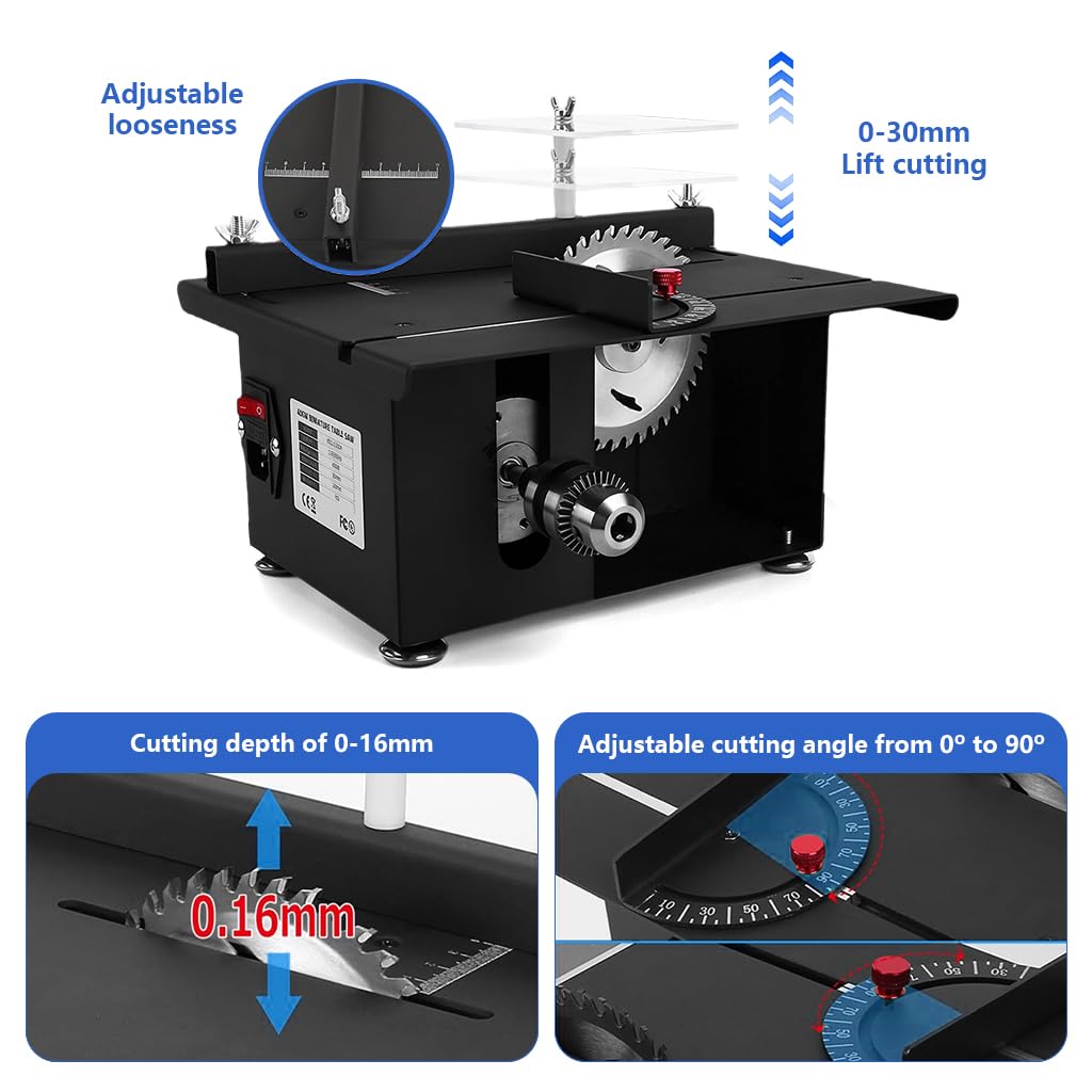 Serplex Mini Table Saw for DIY Crafts featuring 400W Motor and Angle Adjustable Cutting | Aluminum Alloy Build