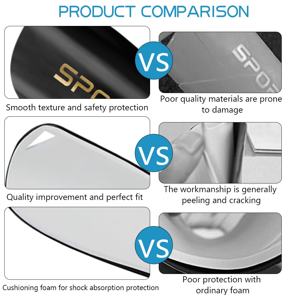 Proberos Football Shin Guards Set for Soccer and Rugby with EVA Cushioning Sleeves M 3pcs