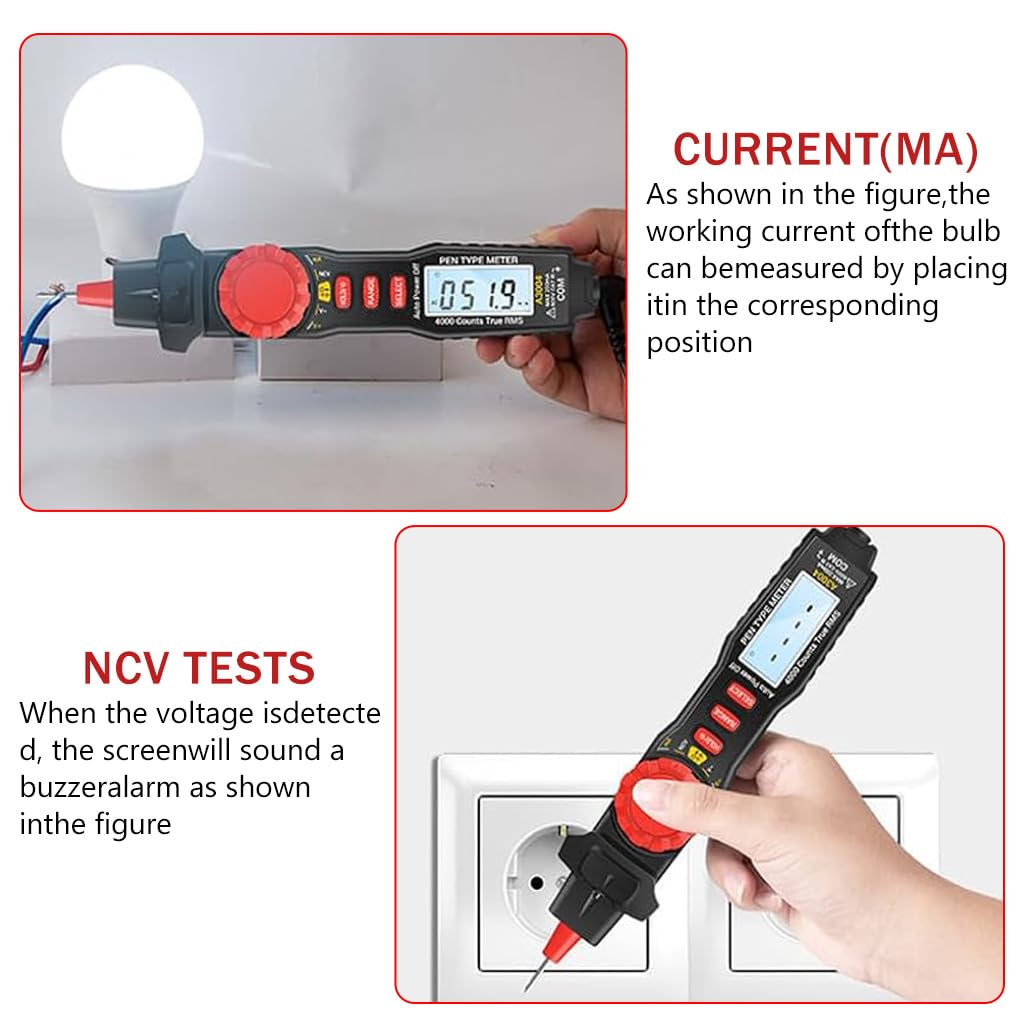 Serplex Pen Type Digital Multimeter for AC DC Voltage and Resistance Testing | 22.50x4.60x0.80cm Compact LCD Tester