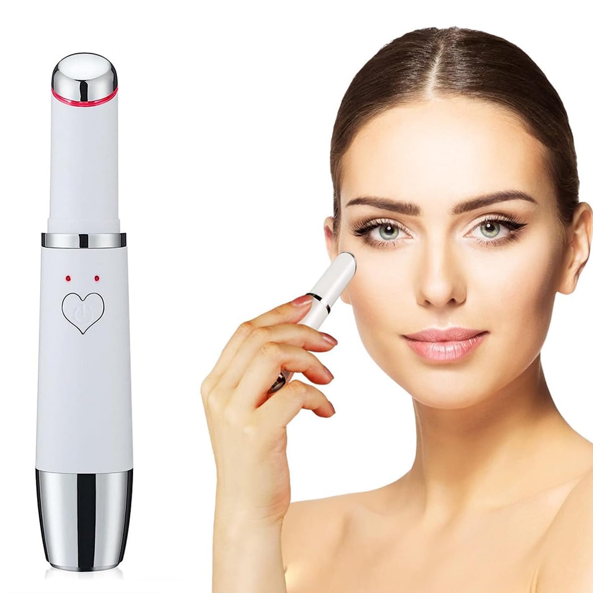 HANNEA® Electric Eye Massager Wand, Face Massage Tool Wand Pen, Chargeable Facial Massager, Eye Massager for Dark Circles, Eye Bags, Puffiness Under Eyes