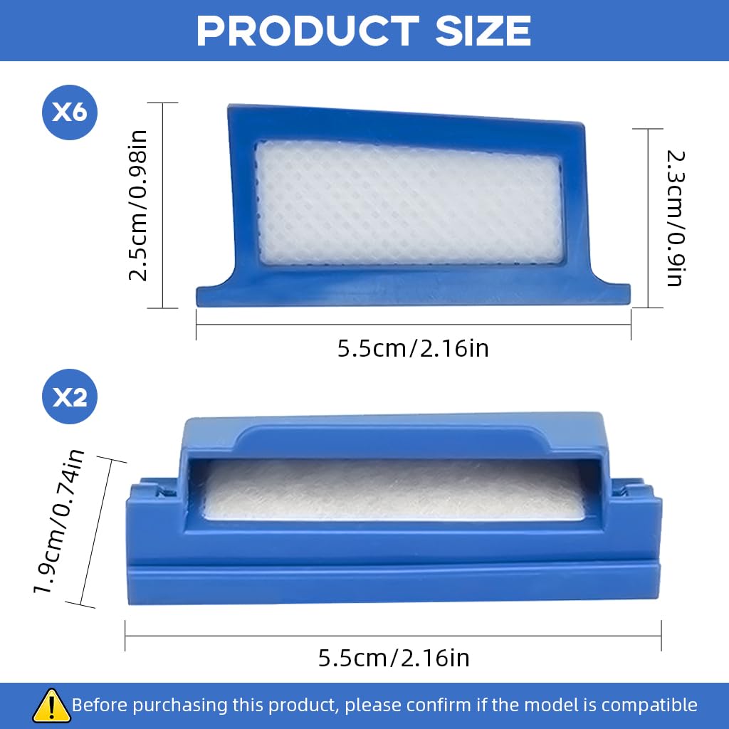 HASTHIP Replacement CPAP Filters for Dreamstation DS500 and DS700 including 6 reusable pollen and 2 disposable fine filters | easy maintenance