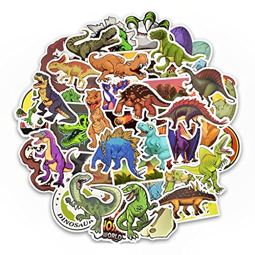 HASTHIP® 50pcs Dinosaur Cartoon Sticker Scraperbook Sticker Set Sticker for DIY Crafts Photo Album Wall Decoration Art Aesthetic Stickers Skateboard Stickers Phone Case Sticker Vinyl Sticker Pack