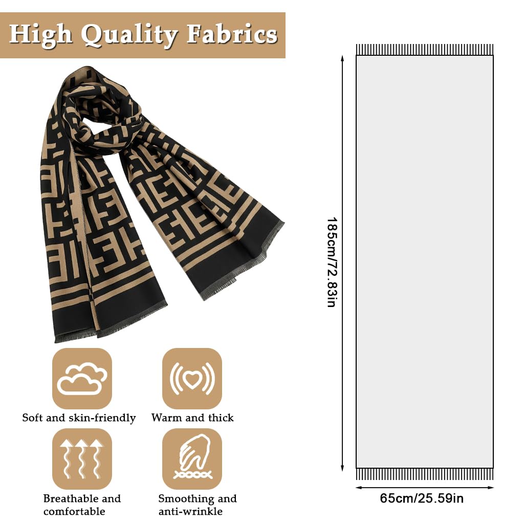 Zibuyu Scarf for Women 65x185cm with Double Sided Soft Cotton Design | Warm All Season Shawl