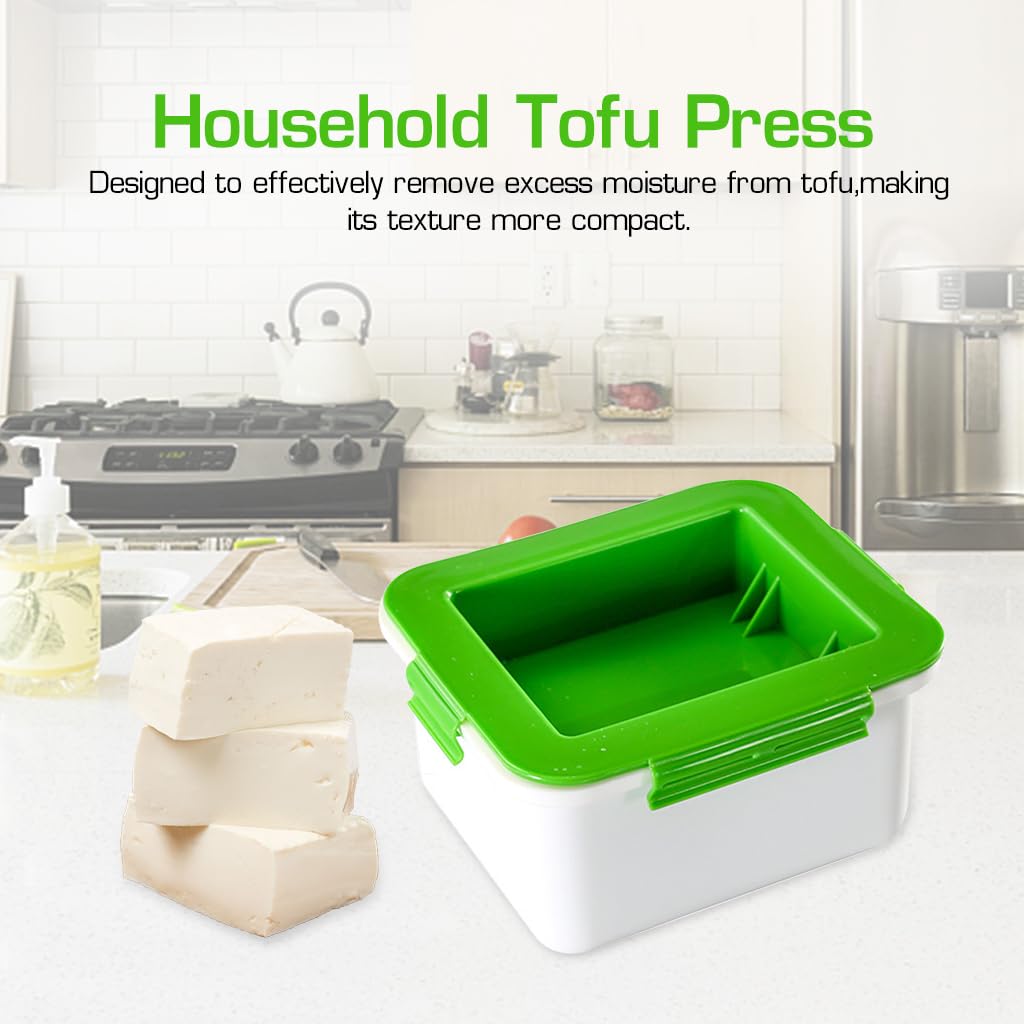 HASTHIP Tofu Press for 8–12 oz Blocks with Spring Press Mechanism and Food Grade PP | 4.5×3.78×1.77 in Dishwasher Safe