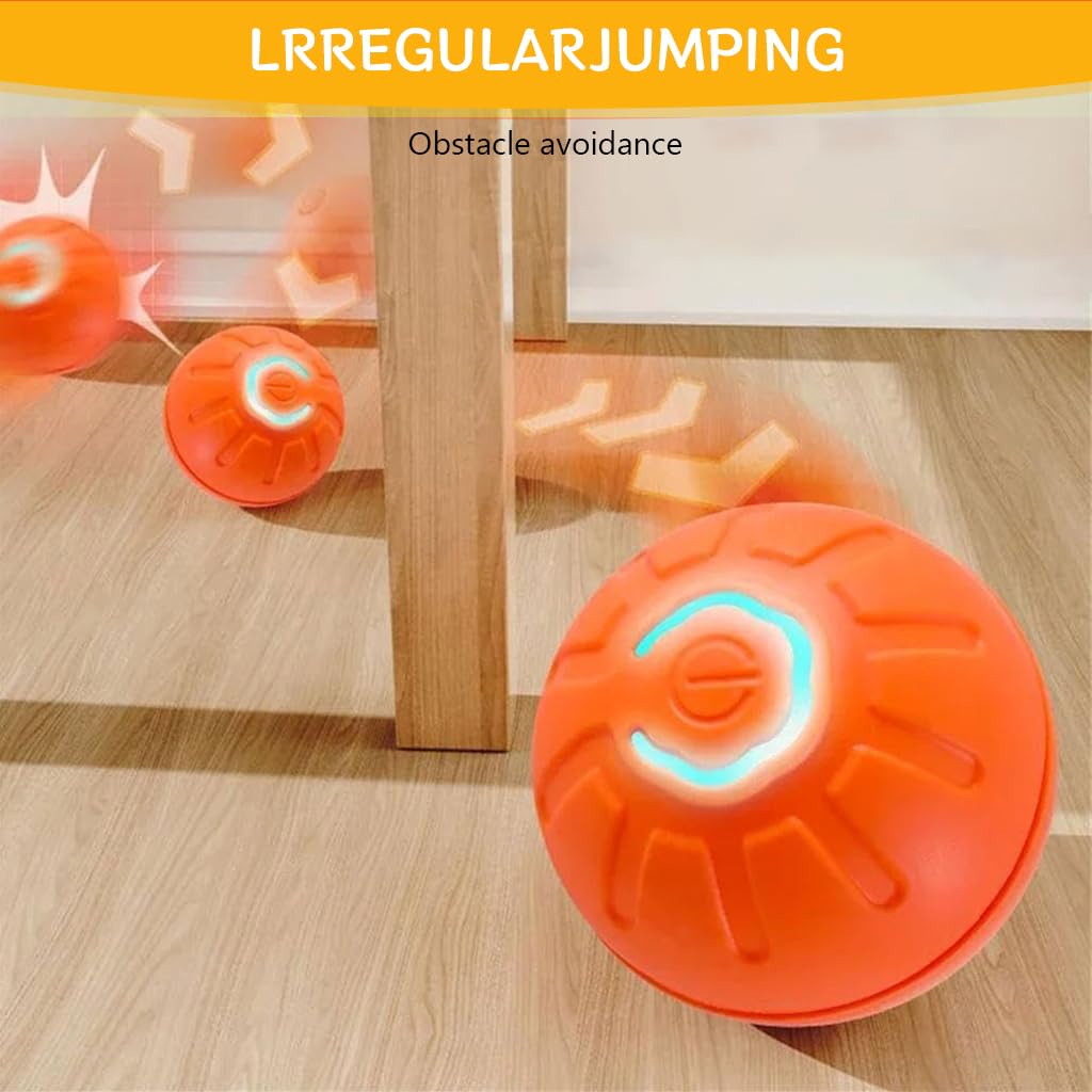 Qpets Small Dog Ball for Indoor and Outdoor Play with 60 Minute Charge and Vibrant Lights | Non Toxic Rubber Toy Relieves Anxiety