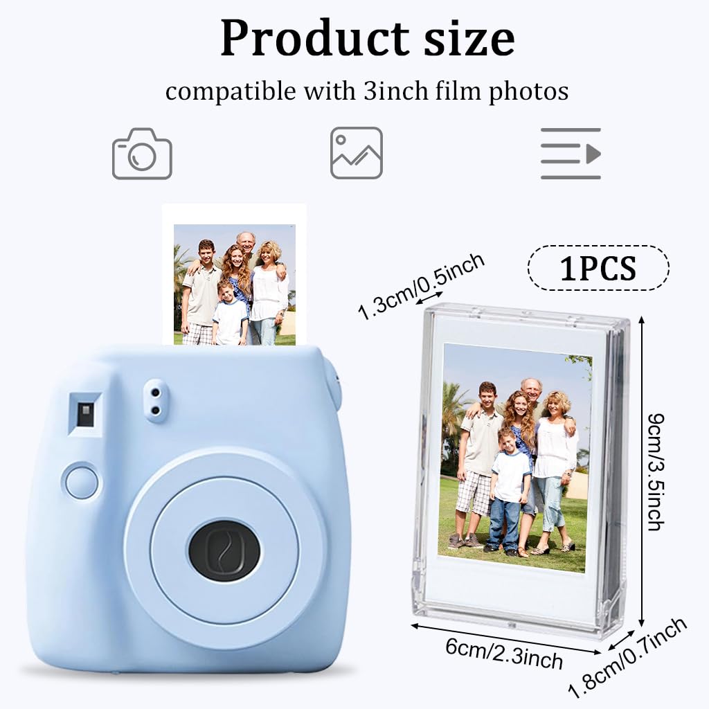 ZORBES Instant Photo Storage Box for 3 Inch Prints with Lanyard featuring Clear PC Display Case