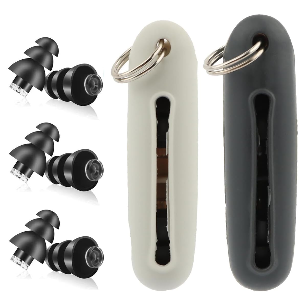 HANNEA Ear Plugs for Sleeping with Triple Layer Noise Reduction | 3 Pairs Soft Silicone Reusable Set