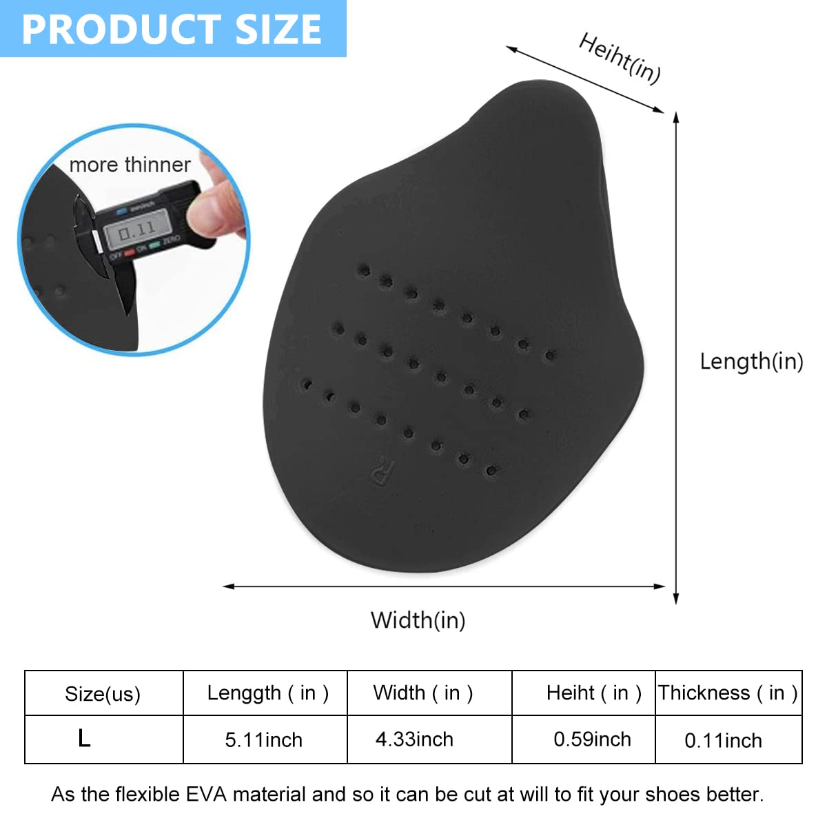 PALAY 2 Pairs Shoe Protector EVA  Anti-Wrinkle Shoes Support Accessories for Sneakers, Leather Shoes for Men and Women (US 7-12 Men/US 8.5-13.5 Women, Black)