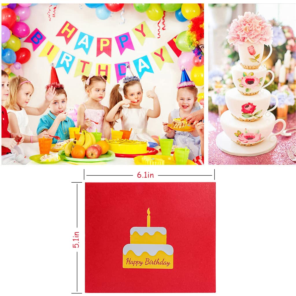 HASTHIP® 3D Pop Up Birthday Cards, Greeting Card with Music and Color Light, Postcards Pop Up Greeting Cards for Mom, Wife, Sister, Boy, Girl, Friends