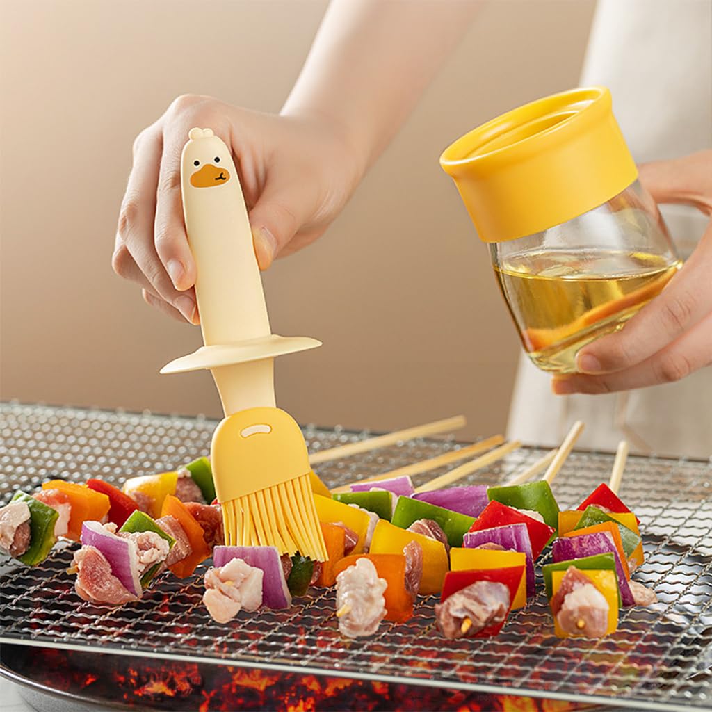 ZIBUYU Silicone Oil Brush Bottle for Cooking and Baking with Glass Dispenser | Easy Refill Design