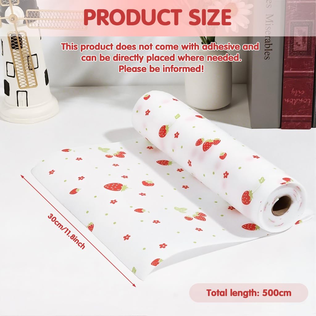 HASTHIP PET Cabinet Liner for Kitchen and Drawers featuring Trim to Fit Design 30x500cm | Rose Flower Waterproof Shelf Mat