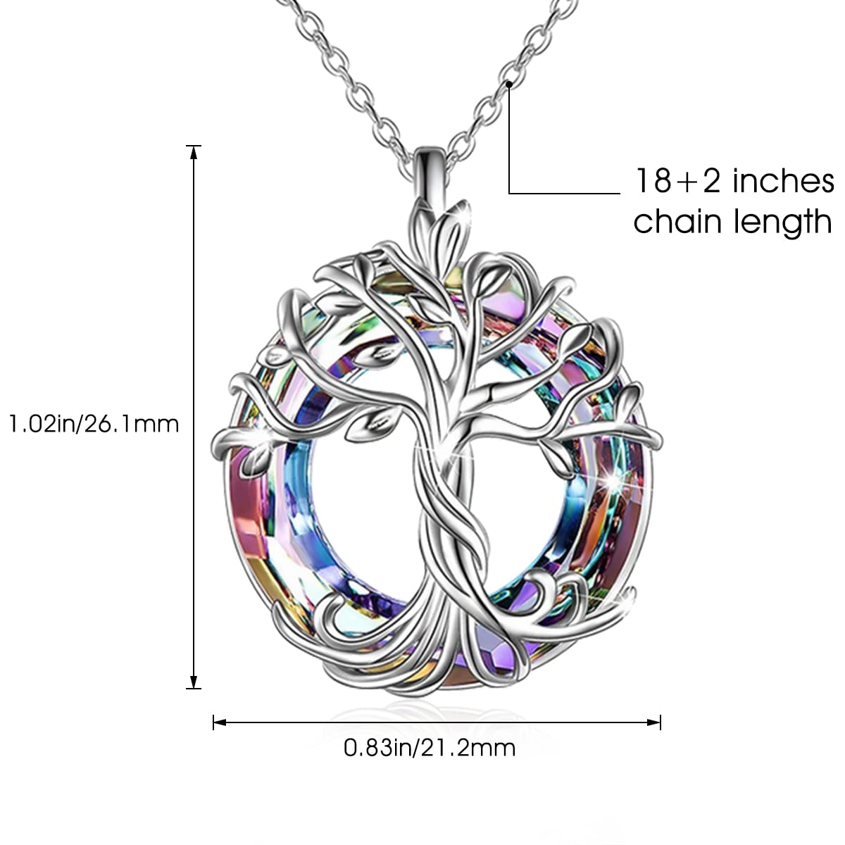 Venzina Pendant Necklace for Women with 01.02×0.83 in Tree of Life Alloy Design | Gift Chain
