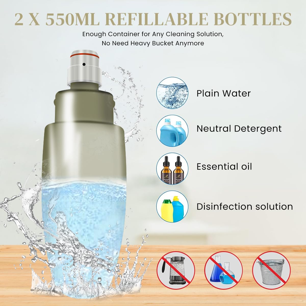 HASTHIP Microfiber Spray Mop for Floor Cleaning with 400ml Tank and 360° Rotatable Head