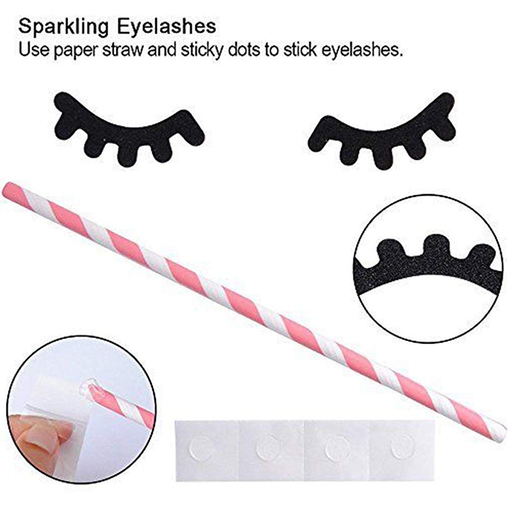 HASTHIP® Handmade Gold Reusable Unicorn Horn Ears Eyelash Set Birthday Cake Topper Decoration 5.8 Inch 2 PCS