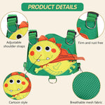 SNOWIE SOFT® 3 in 1 Baby Walking Support Toddlers Walking Harnesses with Strap Cartoon Green Dinosaur Toddler Harness Kids Assistant Strap Toddler Walking Harnesses for Toddler 1-3 Years Olds