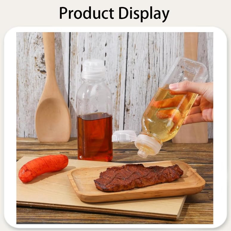 Zibuyu Condiment Squeeze Bottles for BBQ and Cooking | 2 x 500ml No Drip Silicone Valve Design