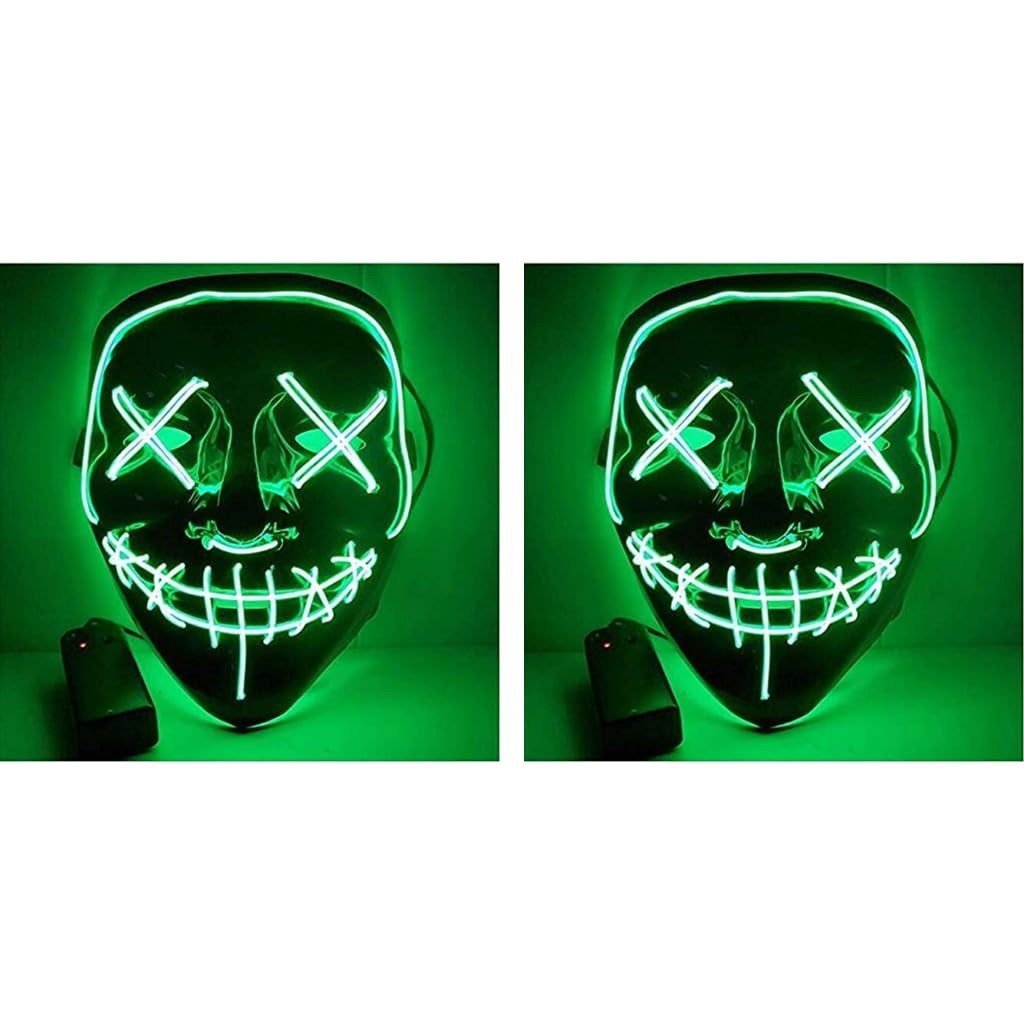 PATPAT LED Halloween Mask for Men and Women with 4 Light Modes | Ghost Cosplay Party Set