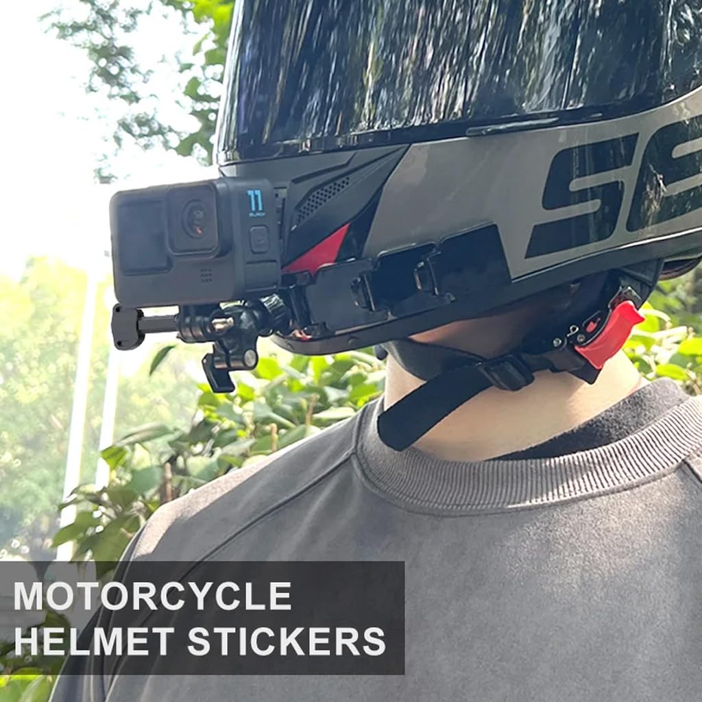 ZORBES Helmet Chin Strap Mount for Outdoor Filming and Vlogging with Six Buckles | Secure Self‑Adhesive Camera Mount for GoPro Hero 13–5, Insta360 and DJI Osmo