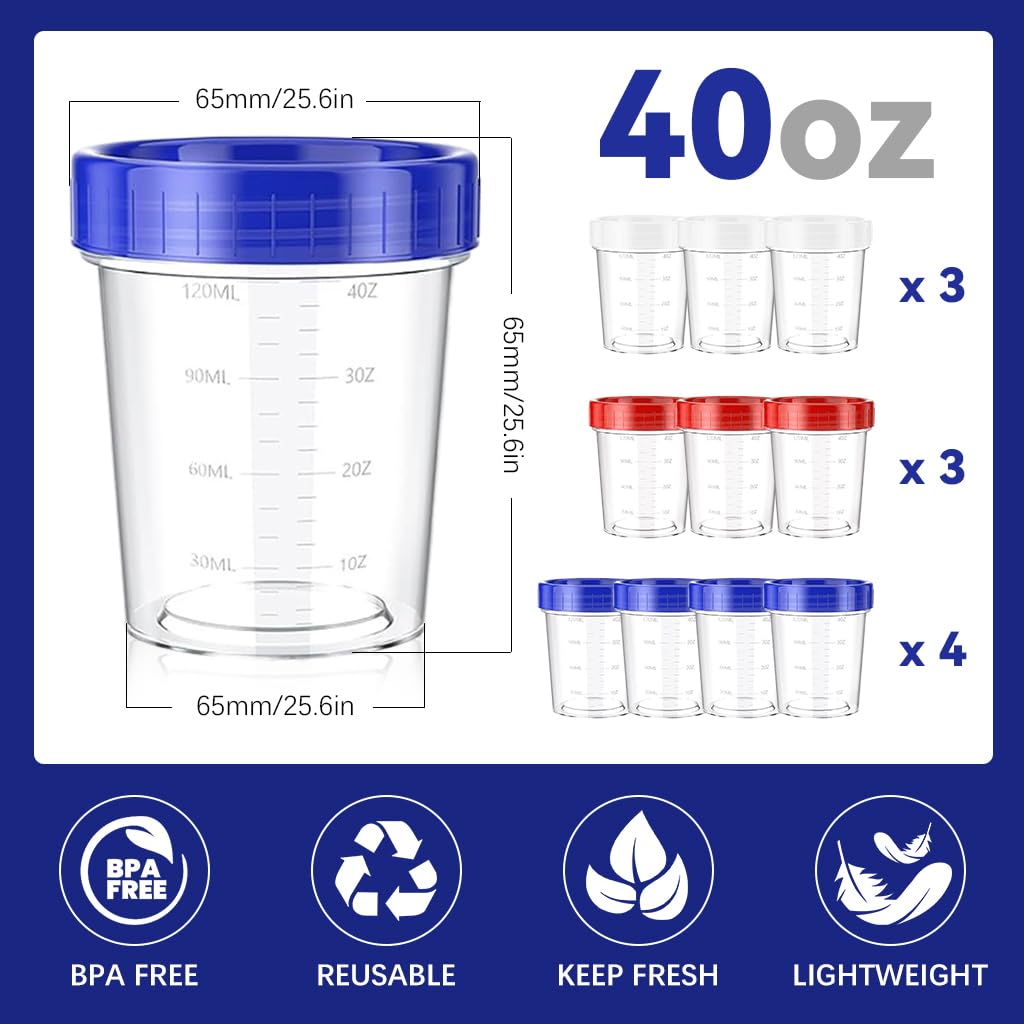 HASTHIP Salad Dressing Container to Go 10 Pack 4oz with Leakproof Screw Lids | Reusable Food Grade PP Cups for Bento Lunch Box