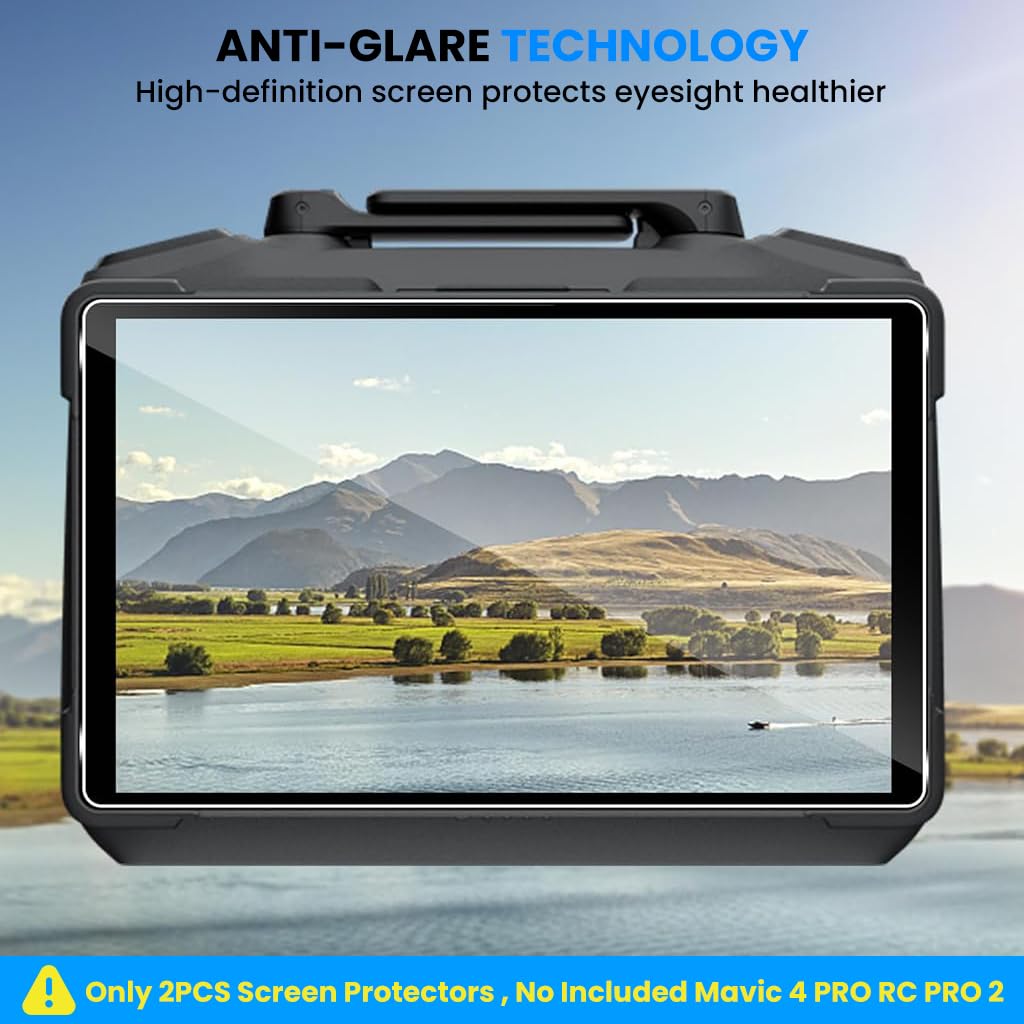 ZORBES Screen Protectors for Mavic 4 Pro RC Pro 2 featuring HD Tempered Glass & Anti-Glare | 2Pcs Bubble-Free Installation