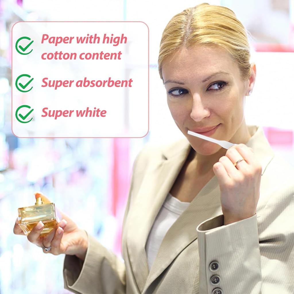 ZIBUYU Scent Strips for Perfume Testing with 100 Count 13cm Length 0.4mm Thick Absorbent Cotton Pulp