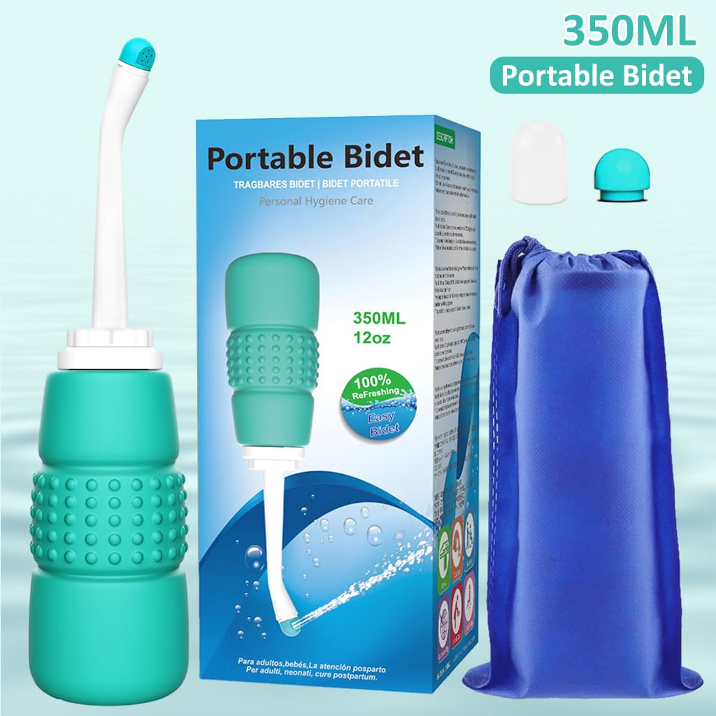 HANNEA Portable Bidet Spray for Toilet with 350ml Soft Squeeze Bottle | Travel Use