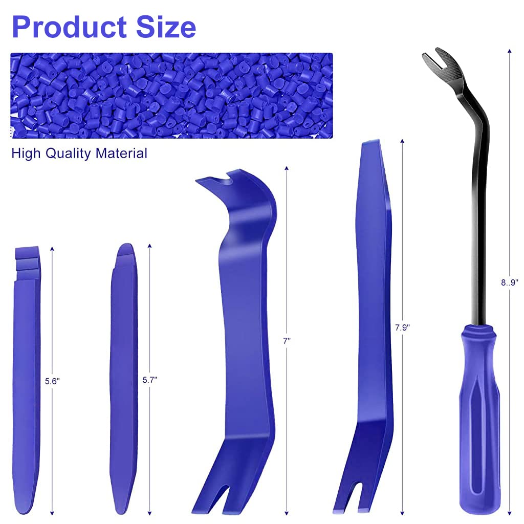Supvox Pry Tools Set for Car Trim Removal with Ergonomic Handle and 5 Pcs Design | No Scratch Interior Panel Repair Kit