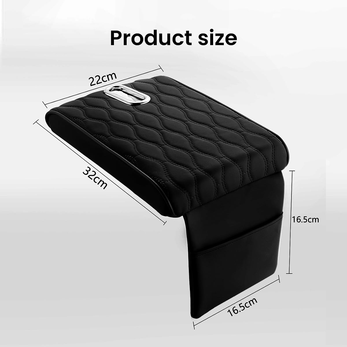 STHIRA Leather Armrest for Car with Ergonomic Memory Foam Support | Universal Fit Cushion