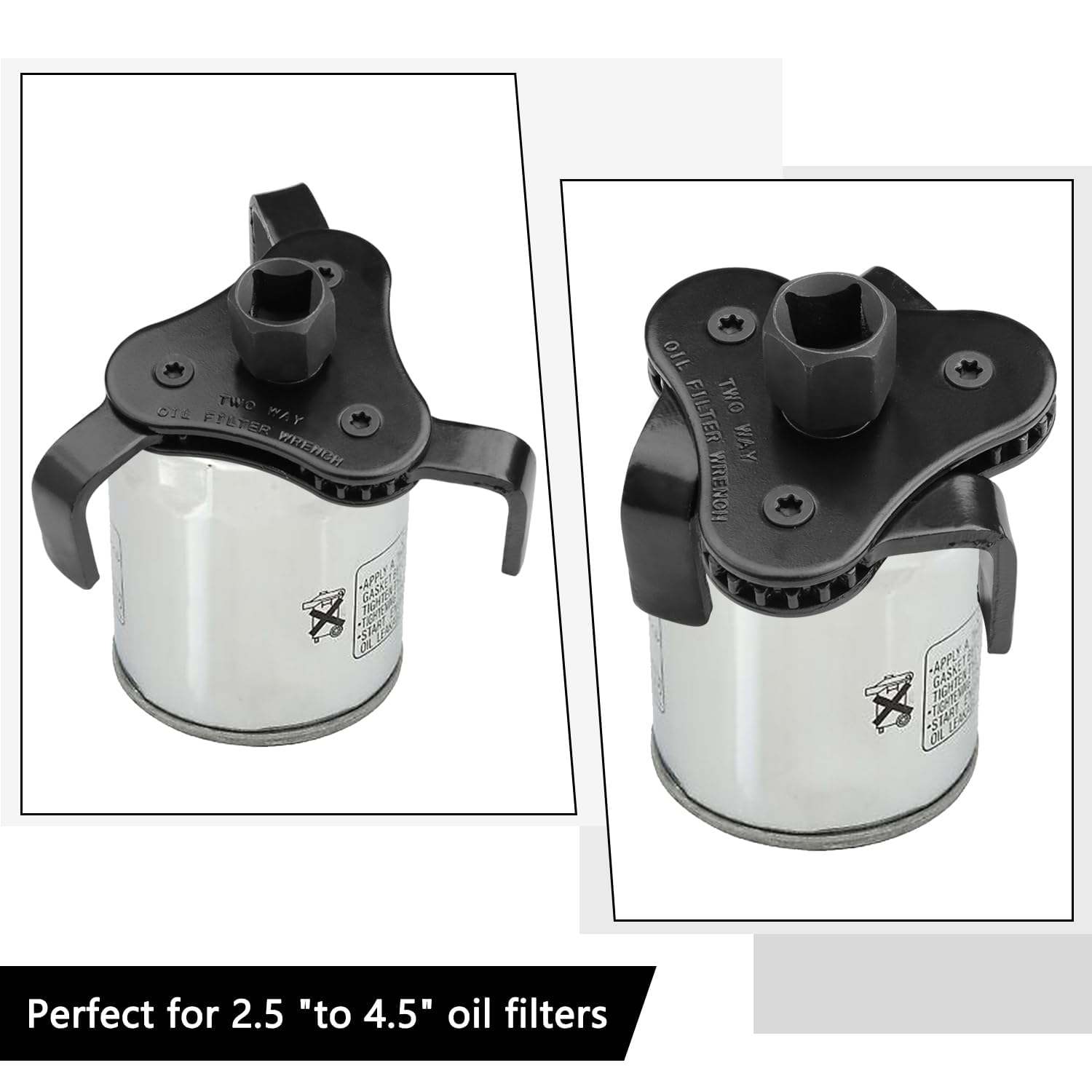STHIRA Oil Filter Removal Tool for Cars and Motorcycles with 3 Jaw Adjustable Grip | Stainless Steel 2.1–4.2 in Wrench