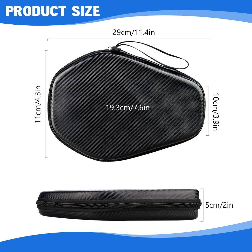 Proberos Table Tennis Paddle Case with EVA Hard Shell Carbon Fiber Pattern | Waterproof Storage Bag