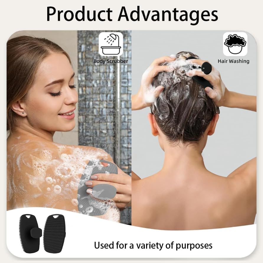 ZIBUYU Body Scrubber for Nourishing Skin with Soft Silicone Bristles | Gentle Shower Exfoliation