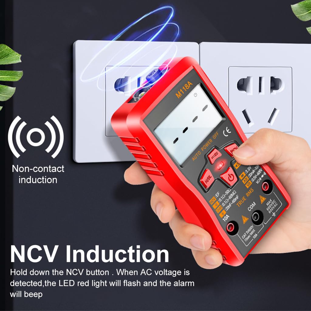 Serplex® Digital Multimeter 6000 Counts Versatile AC/DC Voltage Tester, Portable Voltmeter with NVC, Continuous LCD Display, Auto Range, LED Flashlight, Non Contact Detection (No Battery)