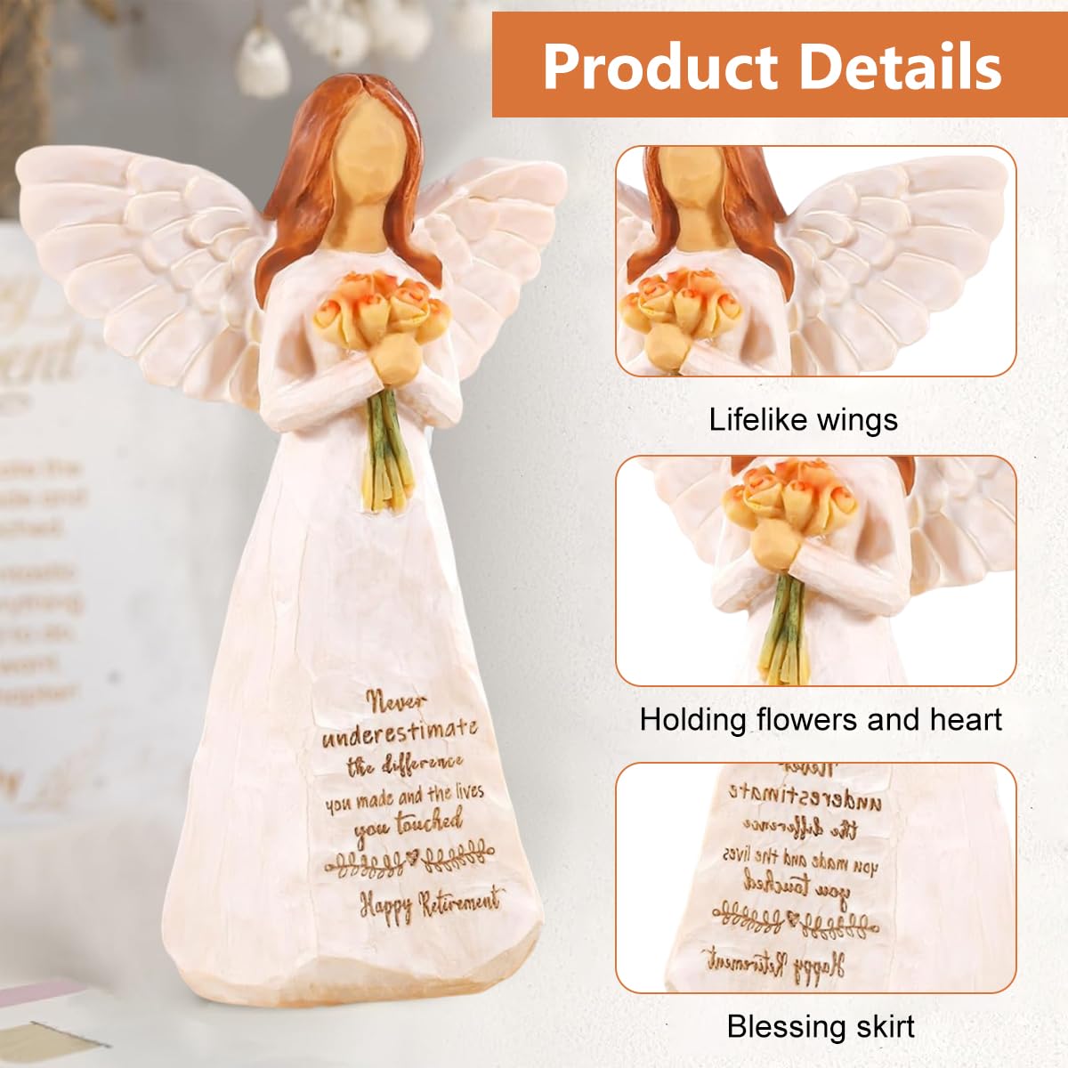HASTHIP Retirement Gift for Woman with 3.54 in Acrylic Ornament featuring Hanging Hole | Angel Figurine and Gift Box for Coworker or Teacher