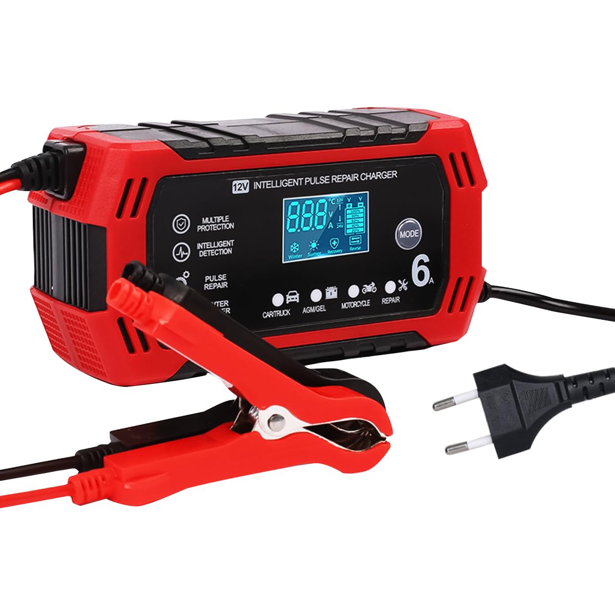 STHIRA Car Battery Charger 12V 6A with LCD Display and Pulse Maintenance | Safe for Car Motorcycle Boat