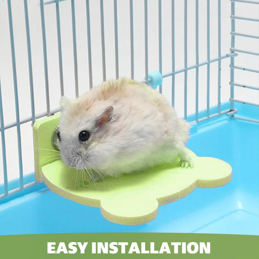 Qpets® Hamster Standing Board for Cage PVC Cartoon Jumping Board Screw Fixed Stand Platform Small Pet House Decor Bird Cage Decor, 15x10x1.5cm