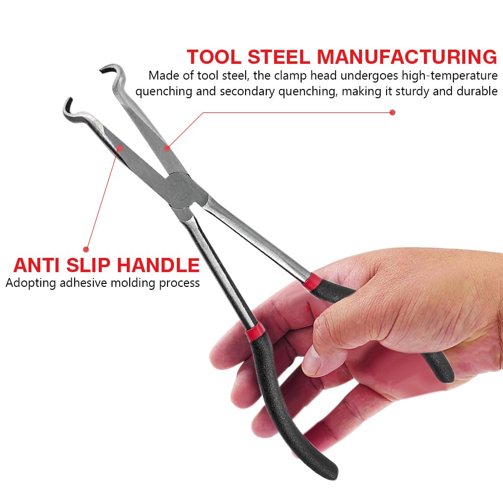 STHIRA® Spark Plug Wire Removal Plier 11 inches Spark Boot Removal Pliers for Car Anti-slip Serrated Tongs Spark Plug Removal Pliers