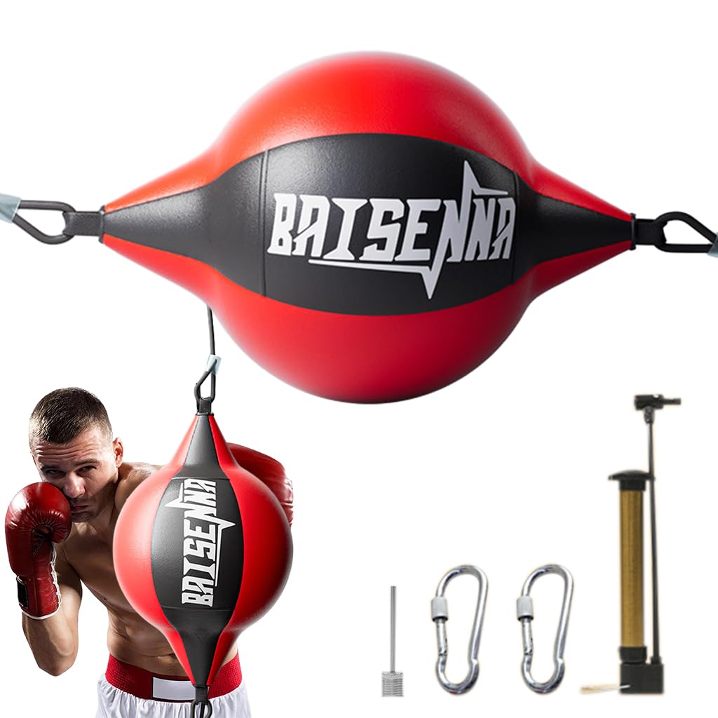 Proberos® Boxing Training Ball Kit Inflatable Speed Bag Quick Response Speed Punch Ball Kit Durable PU Boxing Training Ball with Stretchy Lines, Hand Pump, Inflation Needle, Hooks