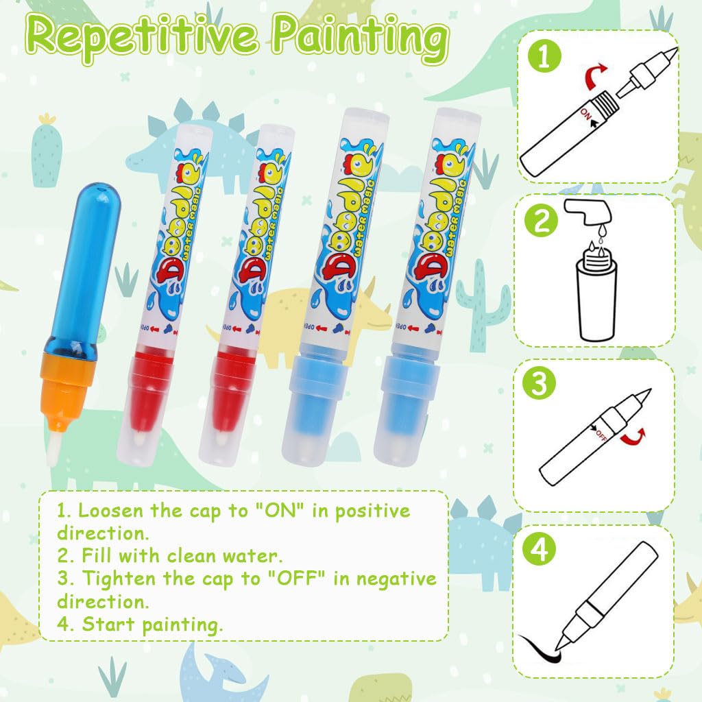 PATPAT Magic Water Doodle Mat for Kids with Water Pens and Stamps 100x80cm | Mess-Free Fun