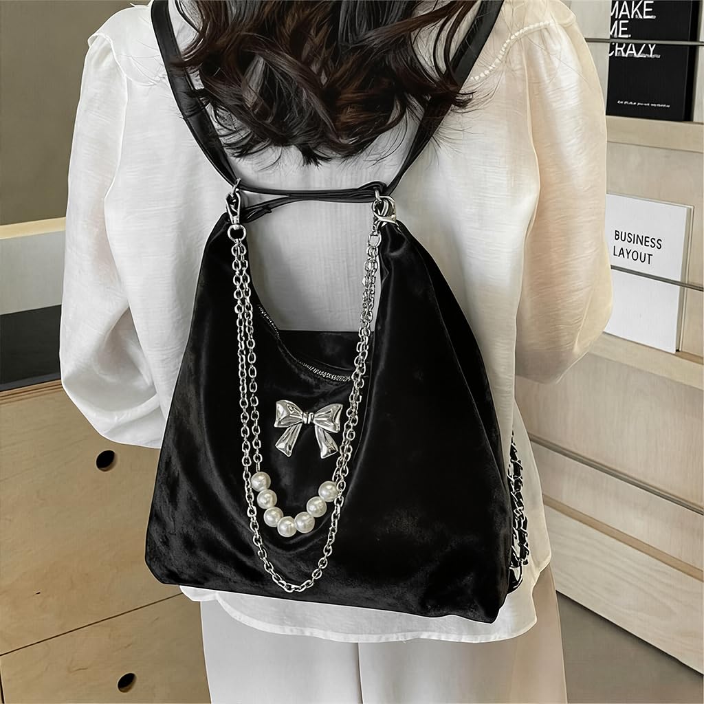 PALAY Hobo Bag for Women with Convertible Backpack Design and Black PU Material | Stylish Shoulder Tote