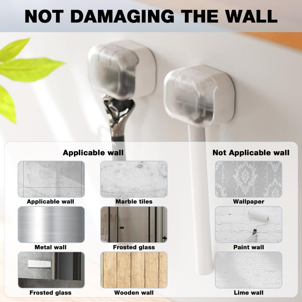 HASTHIP Wall Razor Organizer for Manual Razors with Flip-Up Dust Cover | Pack of 2