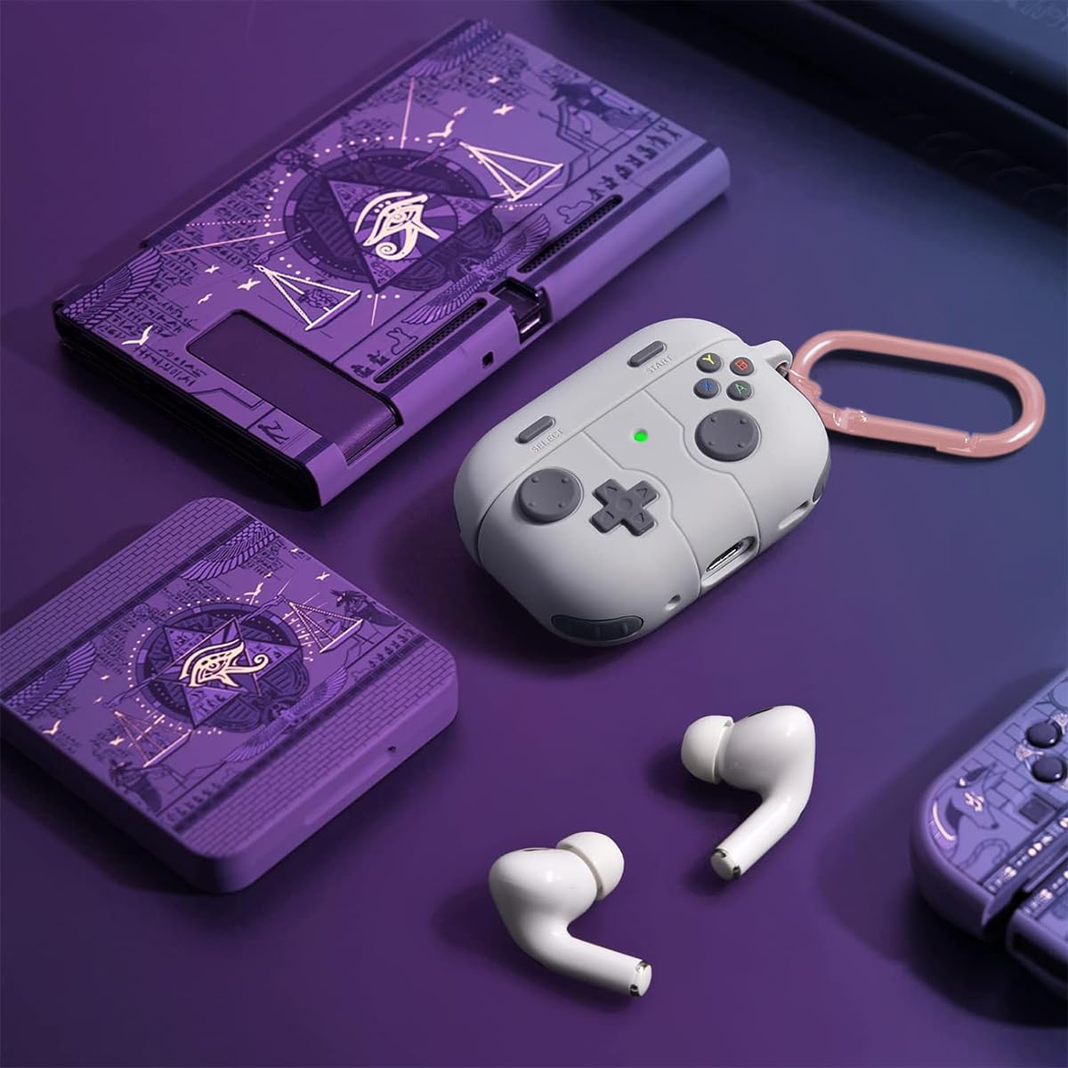ZORBES AirPods Pro Case Cover for 1st and 2nd Gen featuring Retro Game Design with Keychain