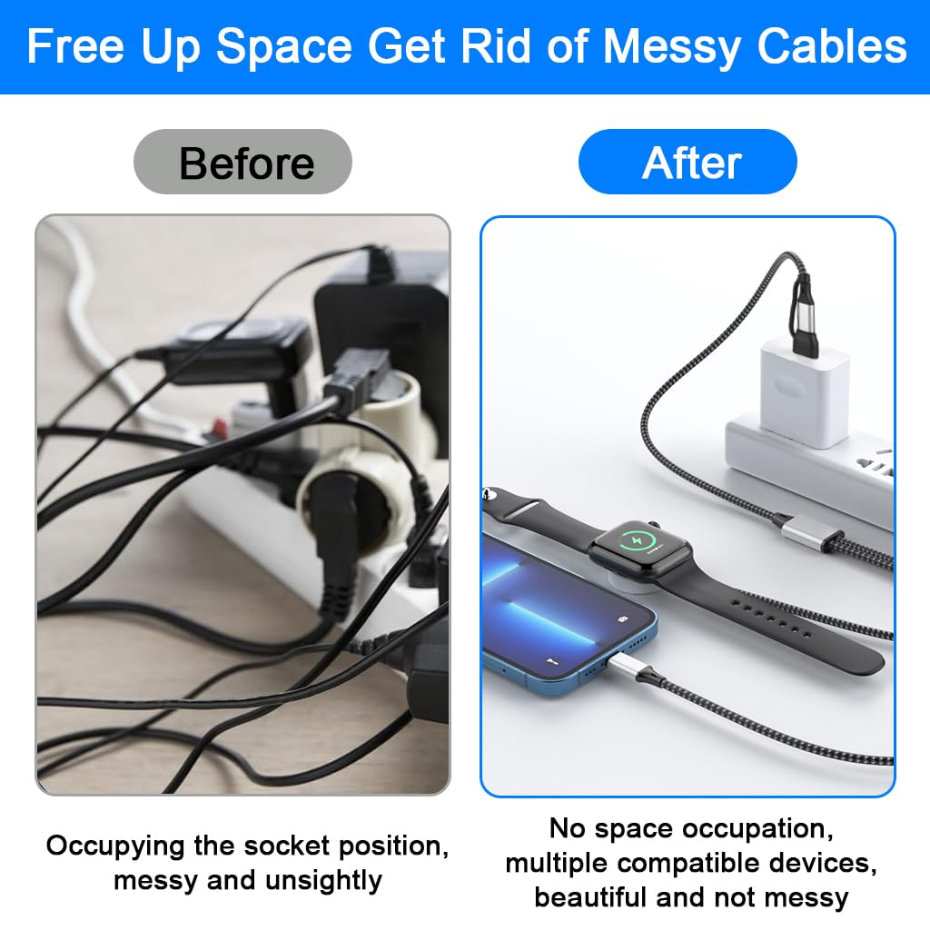ZORBES USB C A Charger for Samsung Galaxy Watch with 3.9FT Nylon Cable | Type C Wireless Charging