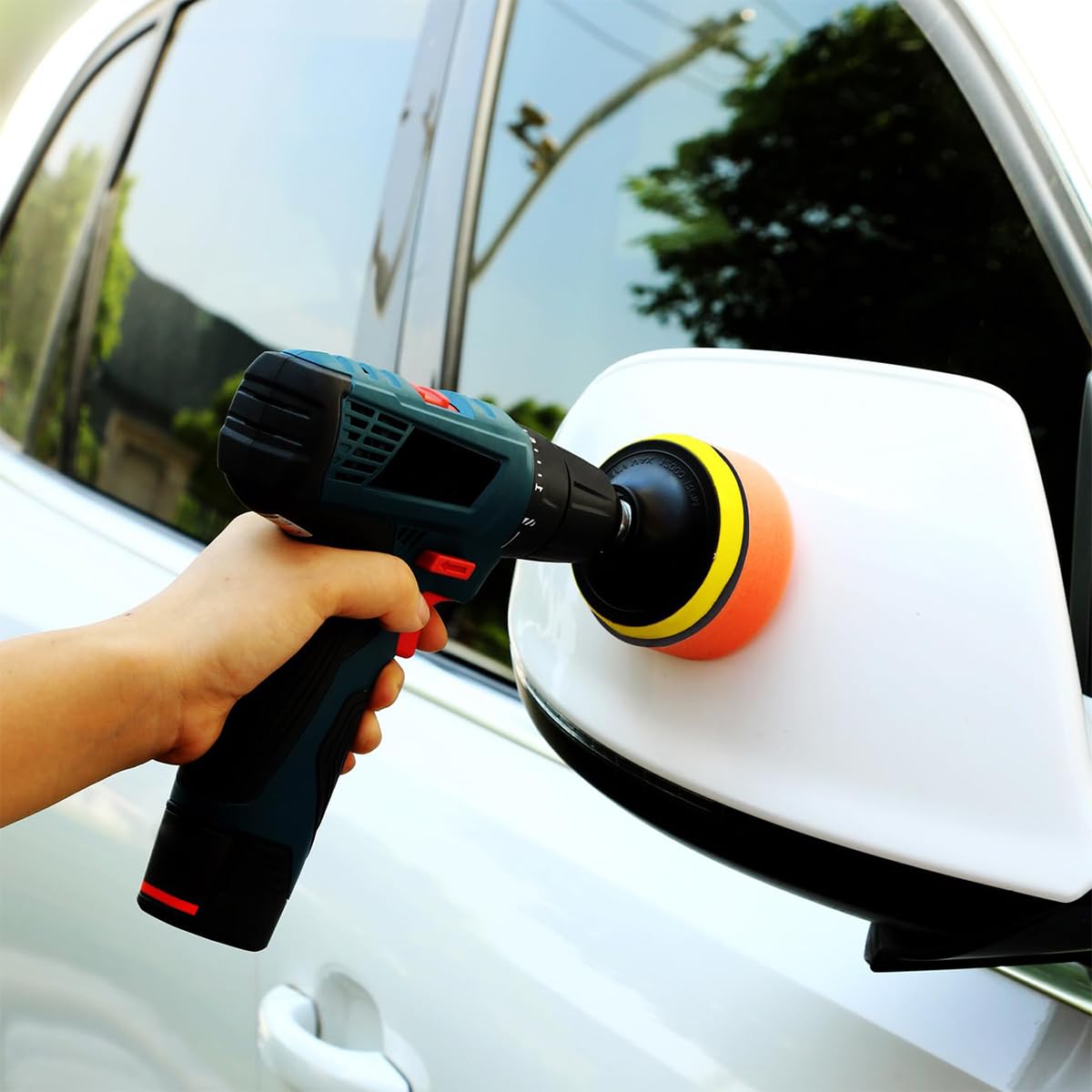 STHIRA Car Polishing Pads Set for Detailing with 4 inch Backing Plate and Spike Sponge Pads | 9 Pcs Kit