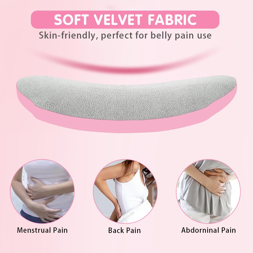 HANNEA Electric Cordless Heating Pad for Period Pain with 3 Heat Levels and 3 Vibration Modes | Portable Rechargeable Belt for Women